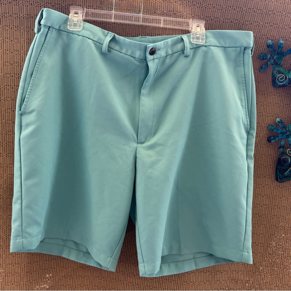 Haggar Blue Flat Front Shorts Classic Fit